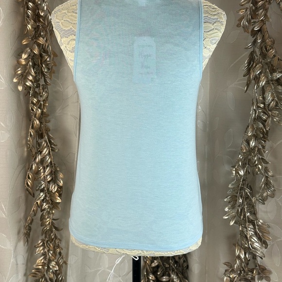 Hippie Rose XS Aqua Blue Glow Knotted Tank Top Boho Chic Layering Resort Beach - Picture 4 of 10